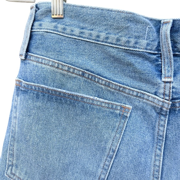 NWT Madewell The Momjean Short in Lansdale Wash Light Blue Raw Hem High Rise - Picture 8 of 16